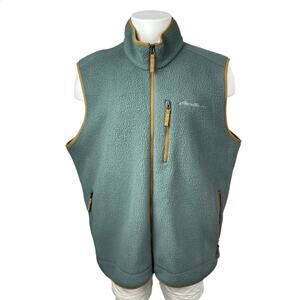 Eddie Bauer Quest 300 Sherpa Fleece Green Body Warmer Gilet Vest Sweater Top XXL